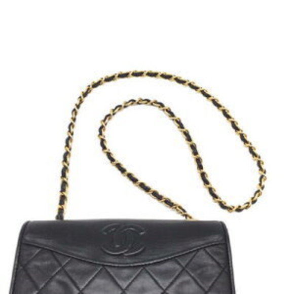 CHANEL Matelasse Chain Shoulder Bag Leather Black x - Picture 8 of 16